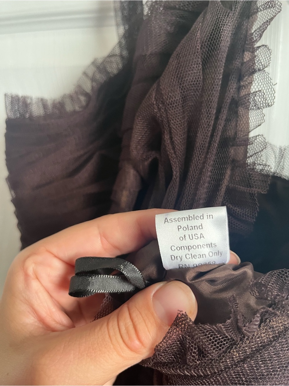 Vintage Vera Wang Maids Dress 10 Medium Whimsigoth Brown Tulle Mini Cocktail - Picture 10 of 10